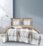 Sendia 3 részes ágyneműhuzat garnitúra, ágyneműhuzat szett, Barna csíkos ágynemű