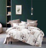 Sendia 3 részes ágyneműhuzat garnitúra, ágyneműhuzat szett, barna Virágos ágynemű