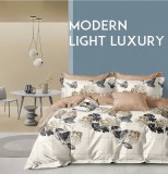 Sendia 3 részes ágyneműhuzat garnitúra, ágyneműhuzat szett, krém Virágos ágynemű