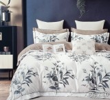 Sendia 3 részes ágyneműhuzat garnitúra, ágyneműhuzat szett, pamut ágynemű, Fehér virágos ágynemű