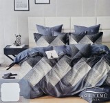 Sendia 3 részes ágyneműhuzat garnitúra, ágyneműhuzat szett, pamut ágynemű, Kék csíkos ágynemű