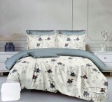 Sendia 3 részes ágyneműhuzat garnitúra, ágyneműhuzat szett, pamut ágynemű, Krém virágos ágynemű