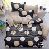 Sendia 3 részes ágyneműhuzat garnitúra, ágyneműhuzat szett, pamut ágynemű, Sötétszürke karikás ágynemű