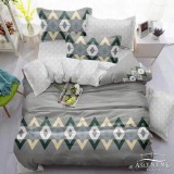 Sendia 3 részes ágyneműhuzat garnitúra, ágyneműhuzat szett, pamut ágynemű, Szürke absztrakt ágynemű