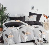 Sendia 3 részes ágyneműhuzat garnitúra, ágyneműhuzat szett, pamut ágynemű, Szürke falevél ágynemű