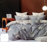 Sendia 3 részes ágyneműhuzat garnitúra, ágyneműhuzat szett, pamut ágynemű, Szürke virágos ágynemű