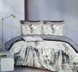 Sendia 3 részes ágyneműhuzat garnitúra, ágyneműhuzat szett, pamut ágynemű, Szürke virágos ágynemű