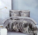 Sendia 3 részes ágyneműhuzat garnitúra, ágyneműhuzat szett, pamut ágynemű, szürke Virágos ágynemű