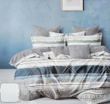 Sendia 3 részes ágyneműhuzat garnitúra, ágyneműhuzat szett, pamut ágynemű, Türkiz csíkos ágynemű