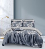 Sendia 3 részes ágyneműhuzat garnitúra, ágyneműhuzat szett, sötétszürke Virágos ágynemű