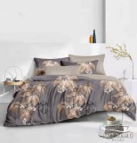 Sendia 3 részes ágyneműhuzat garnitúra, ágyneműhuzat szett, sötétszürke Virágos ágynemű