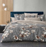 Sendia 3 részes ágyneműhuzat garnitúra, ágyneműhuzat szett, szürke Virágos ágynemű