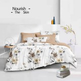 Sendia 3 részes ágyneműhuzat garnitúra, ágyneműhuzat szett, törtfehér Virágos ágynemű