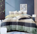 Sendia 3 részes ágyneműhuzat garnitúra, ágyneműhuzat szett, zöld Csíkos ágynemű