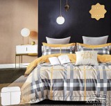 Sendia 3 részes Flanel ágynemű garnitúra, vastag flanel ágyneműhuzat szett, mogyoróbarna Csíkos