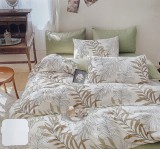 Sendia 6 részes ágyneműhuzat garnitúra, 220x200 cm ágynemű garnitúra, krém Virágos ágynemű