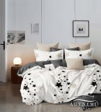 Sendia 6 részes ágyneműhuzat garnitúra, 220x200 cm ágynemű garnitúra, sötét szürke Csillagos ágynemű