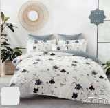 Sendia 7 részes Flanel ágynemű garnitúra, vastag flanel ágyneműhuzat szett, krém Virágos