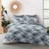 Sendia 7 részes Flanel ágynemű garnitúra, vastag flanel ágyneműhuzat szett, szürke Absztrakt csíkos