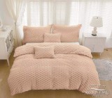 Sendia 7 részes mikroplüss ágyneműhuzat garnitúra, Plüss ágynemű garnitúra szett, világosbarna