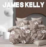 Sendia Ágyneműhuzat garnitúra, 7 részes ágynemű garnitúra szett, barna Virágos ágynemű