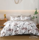 Sendia Ágyneműhuzat garnitúra, 7 részes ágynemű garnitúra szett, barna Virágos ágynemű