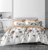 Sendia Ágyneműhuzat garnitúra, 7 részes ágynemű garnitúra szett, barna Virágos ágynemű