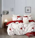 Sendia Ágyneműhuzat garnitúra, 7 részes ágynemű garnitúra szett, piros Csillagos ágynemű