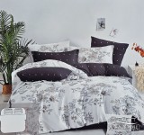 Sendia Ágyneműhuzat garnitúra, 7 részes ágynemű garnitúra szett, Szürke virágos ágynemű