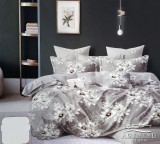 Sendia Ágyneműhuzat garnitúra, 7 részes ágynemű garnitúra szett, Szürke virágos ágynemű