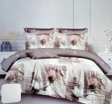 Sendia Ágyneműhuzat garnitúra, 7 részes ágynemű garnitúra szett, Világosbarna virágos ágynemű