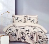 Sendia Ágyneműhuzat garnitúra, 7 részes ágynemű garnitúra szett, Világosbarna virágos ágynemű