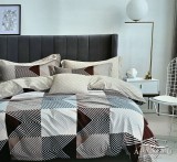 Sendia Ágyneműhuzat garnitúra, 7 részes ágynemű garnitúra szett, Zöld absztrakt csíkos ágynemű