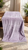Sendia Ágytakaró pléd, nyomott mintás polár pléd, 230x200 cm Levendula csíkos