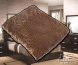 Sendia Ágytakaró pléd, nyomott mintás polár pléd, mikroszálas plüss pléd, 230x200 cm Barna virág