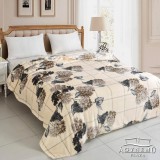 Sendia Ágytakaró pléd, nyomott mintás polár pléd, mikroszálas plüss pléd, 230x200 cm Krém virágos