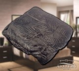 Sendia Ágytakaró pléd, nyomott mintás polár pléd, mikroszálas plüss pléd, 230x200 cm Sötétszürke virág