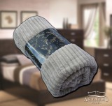 Sendia Ágytakaró pléd, nyomott mintás polár pléd, mikroszálas plüss pléd, 230x200 cm Szürke csíkos