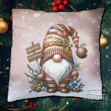 Sendia Barna karácsonyi manós díszpárna, 45x45 cm