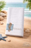 Sendia Frottír törölköző, 40x66 cm törölköző, tengerész mintás törölköző