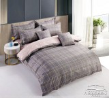 Sendia Krepp ágynemű garnitúra, 3 részes krepp ágyneműhuzat szett, barna csíkos