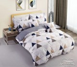 Sendia Krepp ágynemű garnitúra, 3 részes krepp ágyneműhuzat szett, fehér absztrakt