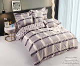 Sendia Krepp ágynemű garnitúra, 3 részes krepp ágyneműhuzat szett, szürke csíkos