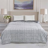 Sendia Mintás Sherpa ágytakaró pléd, 230x200 cm, színes sherpa ágytakaró, világos Szürke