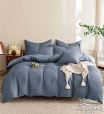 Sendia Nyomott mintás 3 részes ágyneműhuzat garnitúra, egyszínű Kék ágynemű