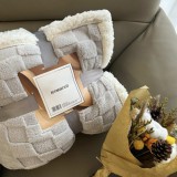 Sendia Nyomott mintás ágytakaró, vastag polár pléd, fehér sherpa ágytakaró, kockás Szürke polár