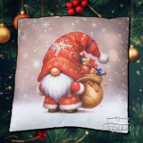 Sendia Piros karácsonyi manós díszpárna, 45x45 cm