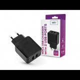 Setty 2xUSB hálózati töltő adapter - Setty USB Wall Charger - 5V/2,4A - fekete (TF-0183) - Töltők