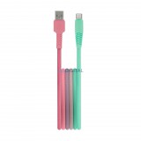 Setty kábel USB - USB-C 1,5 m 3A KGA-C-1.5320 türkiz-rózsaszínes színátmenet