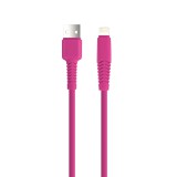 Setty KSA-L-1.529 USB-A - Lightning kábel 2.1A 1.5m - rózsaszín